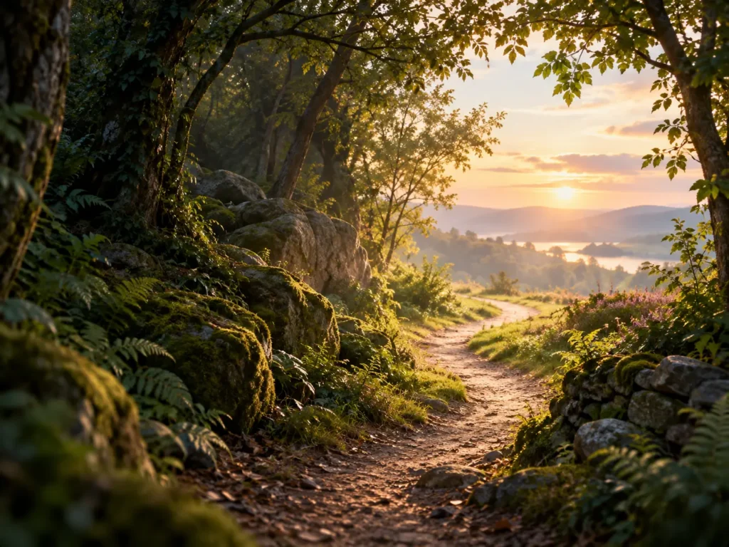 Path leading forward through a quiet landscape, representing recovery after a traumatic experience